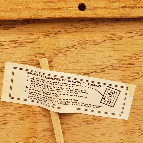 Vintage Kimberly Enterprises Framed Art Tile 1970's Girl Ocean Beach Shore Shell - Picture 4 of 5